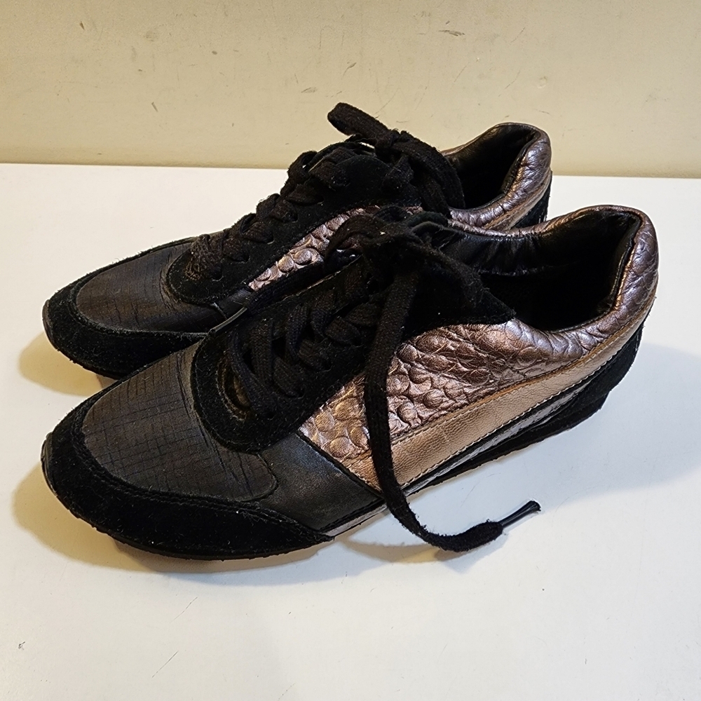 COACH Rebekha Black and metalic women's sneakers size 7.5M